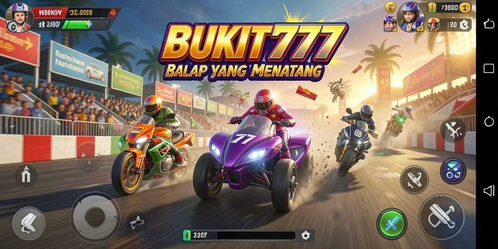 Tangkapan layar BUKIT777 menampilkan aksi balap yang seru dan mendebarkan.