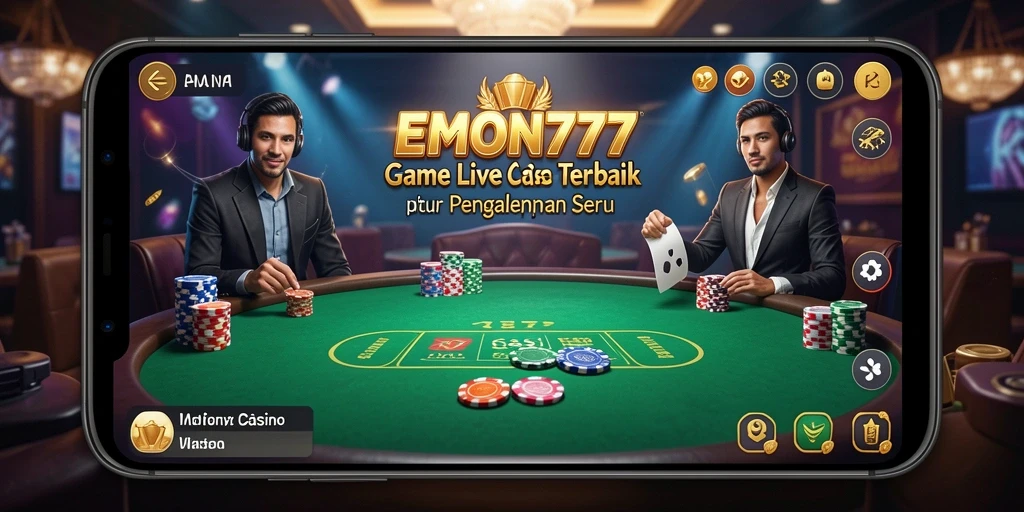 Screenshot gameplay Live Casino dengan dealer profesional dan permainan menarik.