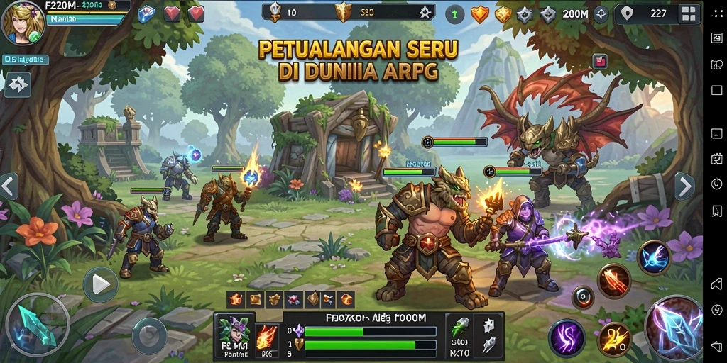 Gameplay seru F200M yang mengasyikkan dan penuh aksi.