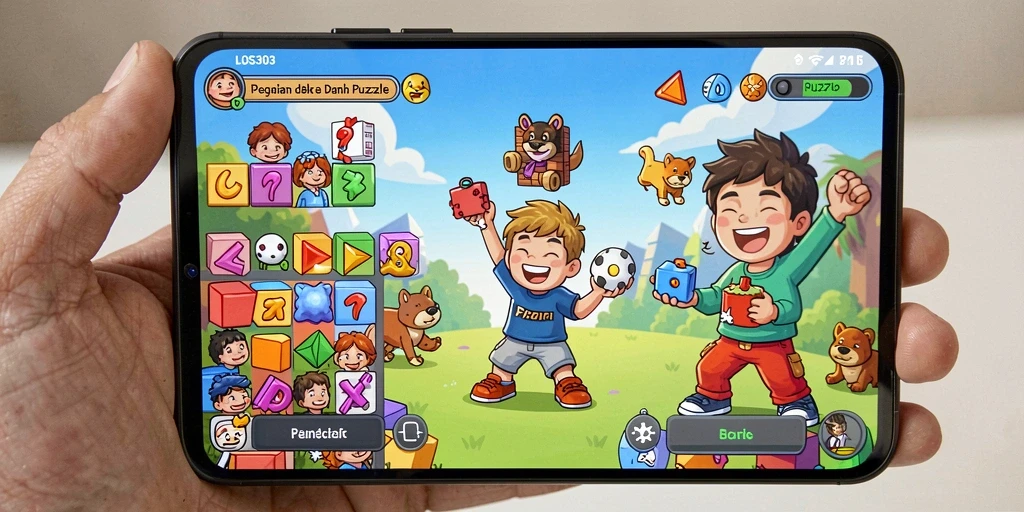 Screenshot utama menampilkan gameplay puzzle yang menarik dan seru.