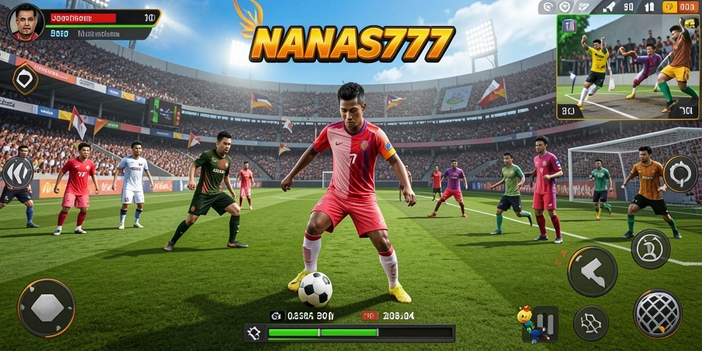 Screenshot utama NANAS777 menampilkan gameplay intens pertandingan olahraga.