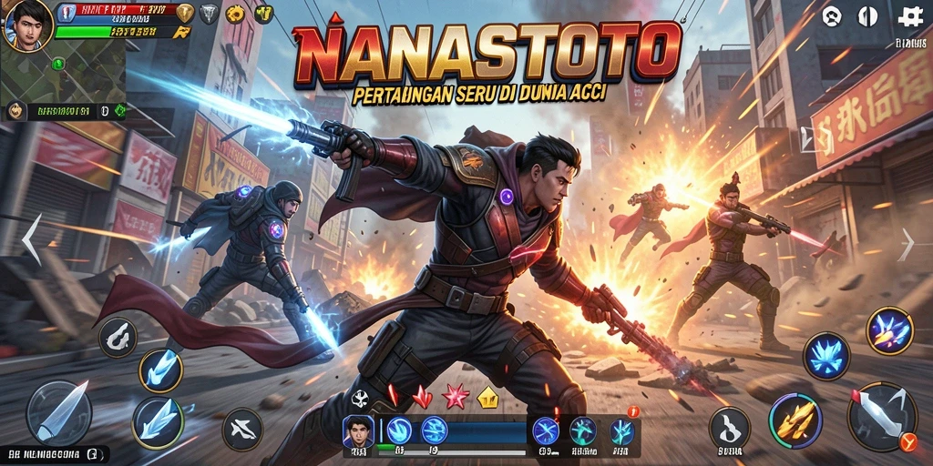 Tampilan seru dari gameplay NANASTOTO dengan aksi pertarungan yang intens.