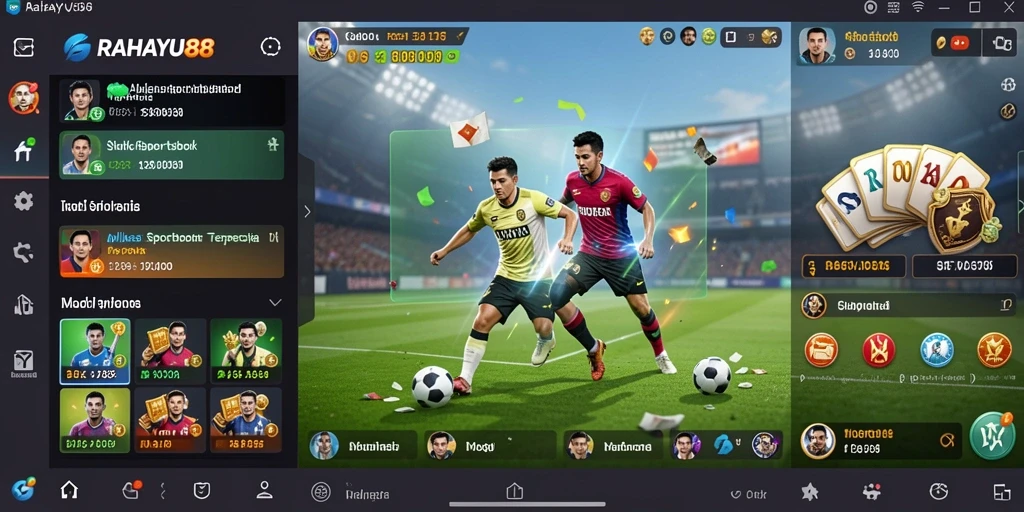 Tampilan antarmuka RAHAYU88 dengan fitur sportsbook yang interaktif.