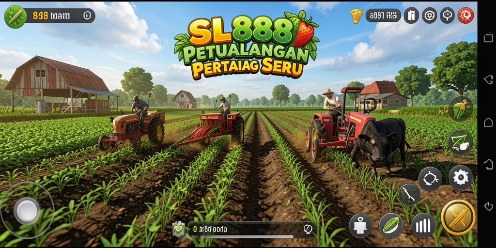 Screenshot SL888 menampilkan petualangan bertani yang seru dan interaktif.