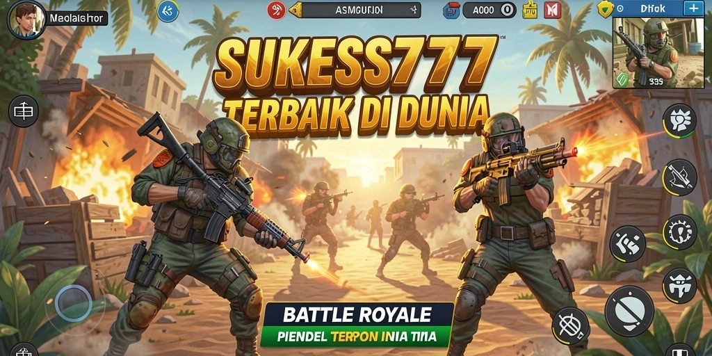 Tangkapan layar gameplay <strong>SUKSES777</strong> yang menunjukkan aksi seru di arena Battle Royale.