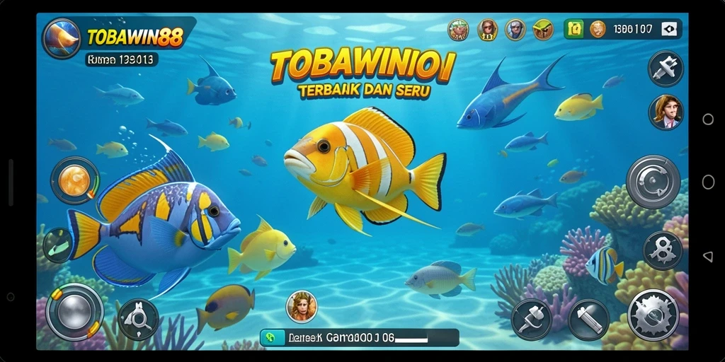 Screenshot TOBAWIN88 menunjukkan gameplay Tembak Ikan yang penuh aksi.