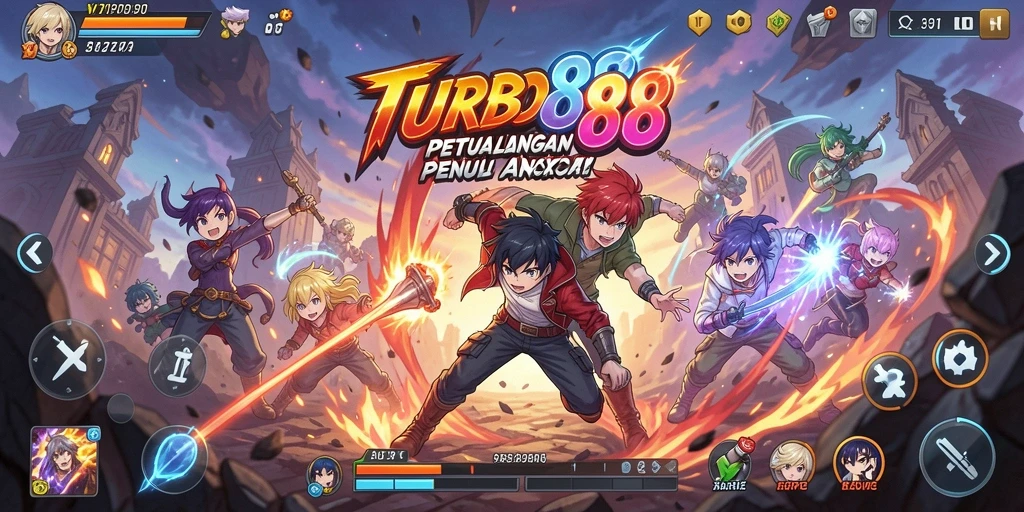 Gameplay TURBO88 menampilkan karakter anime dengan grafis yang memukau.