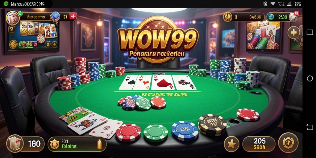 Screenshot gameplay Poker WOW99 yang seru dan menegangkan.